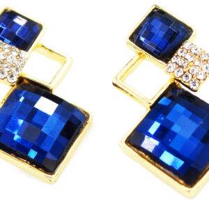 Preziamo American Diamond Drop Earrings (Colour Blue)