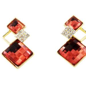 Preziamo American Diamond Drop Earrings (Colour Brown)