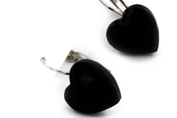 Preziamo Platinum Plated Heart Shape Crystal Clip-On Earrings-2-Black