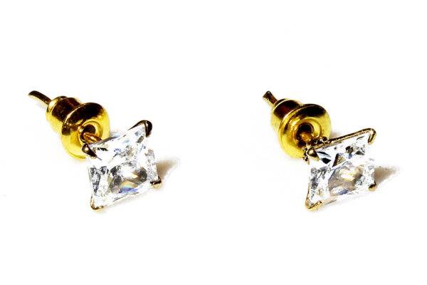 Preziamo Gold Plated American Diamond Traditional Earrings (Colour Silver)