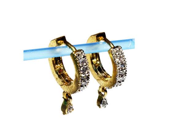 Preziamo Gold Plated American Diamond Traditional Earrings (Colour Silver)