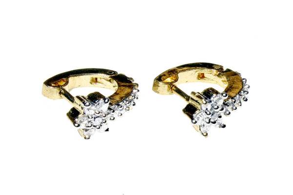 Preziamo Gold Plated American Diamond Traditional Earrings (Colour Silver)