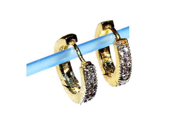 Preziamo Gold Plated American Diamond Traditional Earrings (Colour Silver)